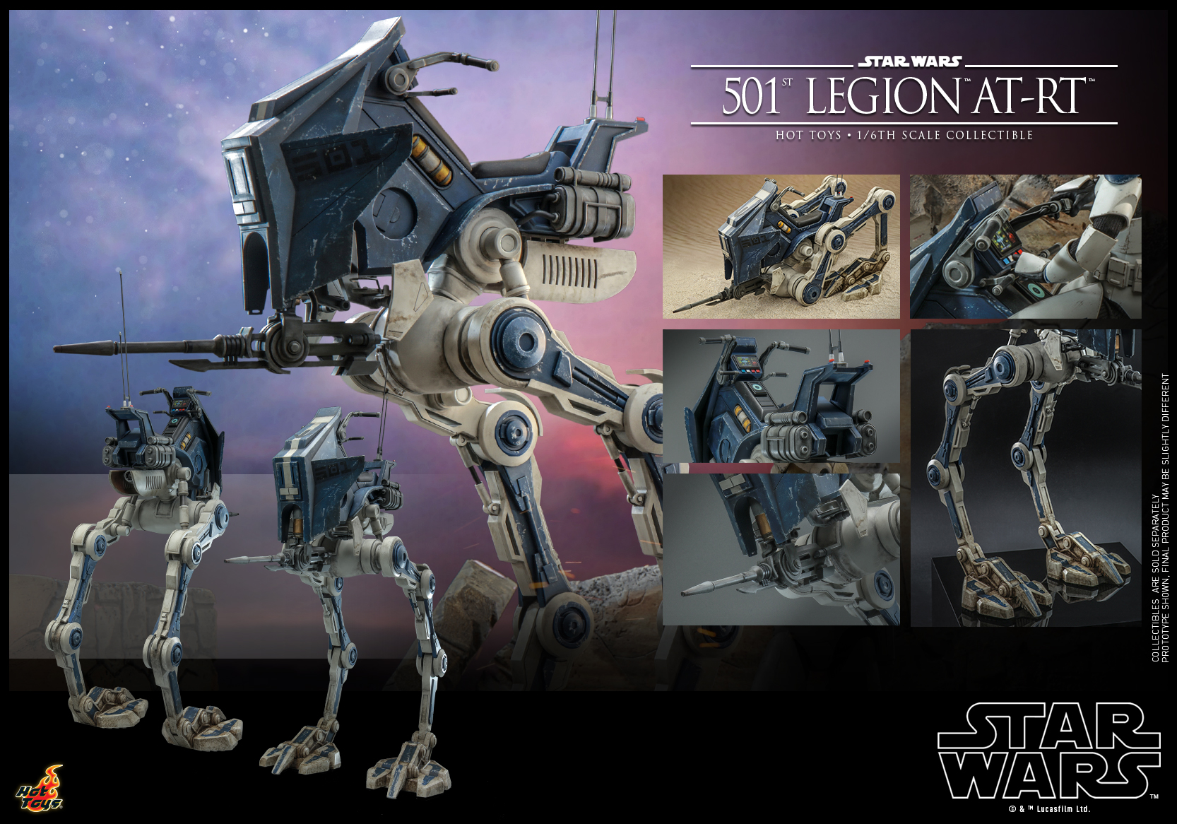 501st Legion AT RT Hot Toys TMS090 Star Wars The Clone Wars 1 6th Scale Collectible Action