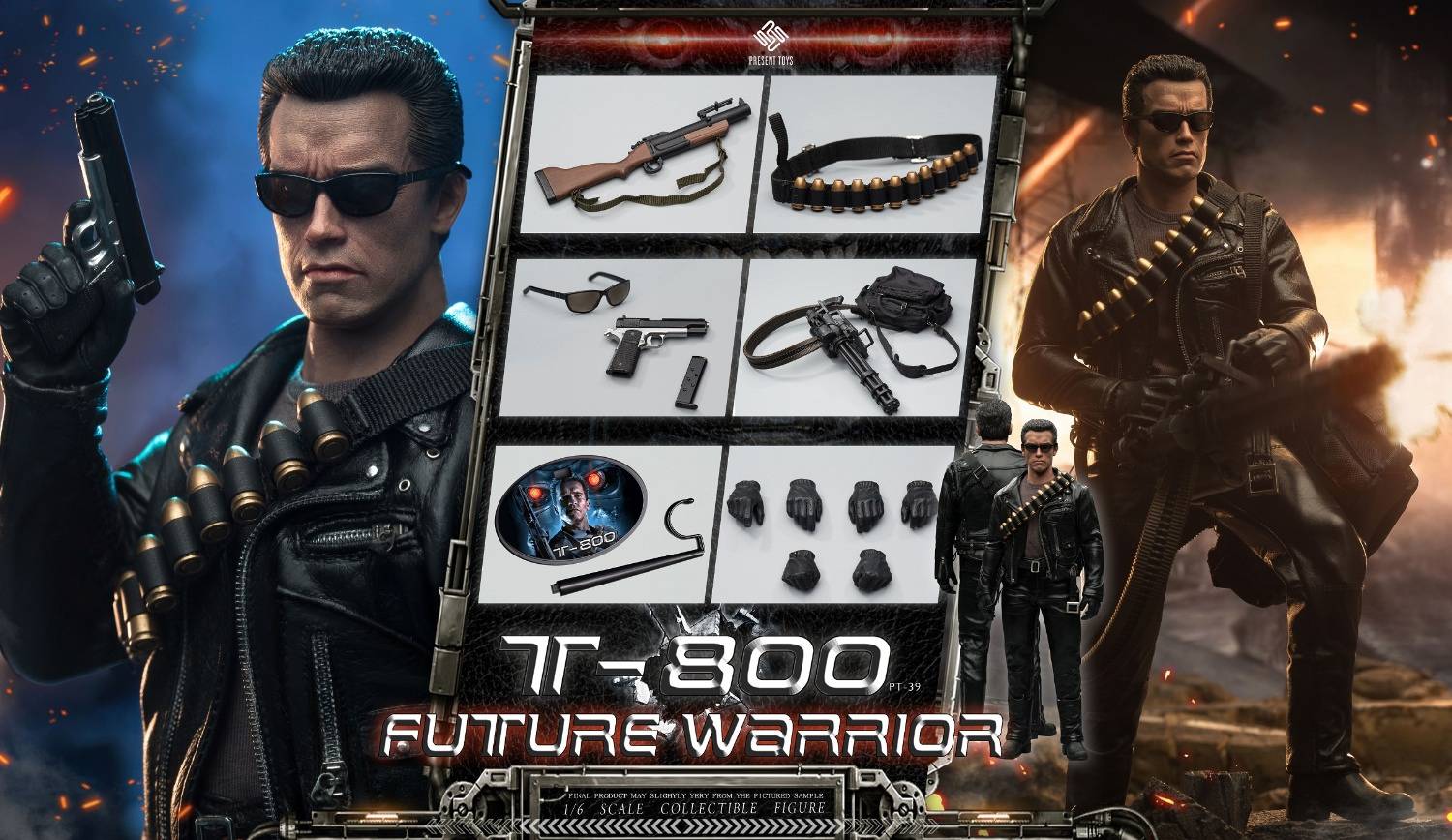 ミリタリー PRESENT TOYS PT-SP51 T800 DX.Ver 1/6 PRESENT TOYS PT-sp51 1/6 Future Warrior T800 Arnold Action