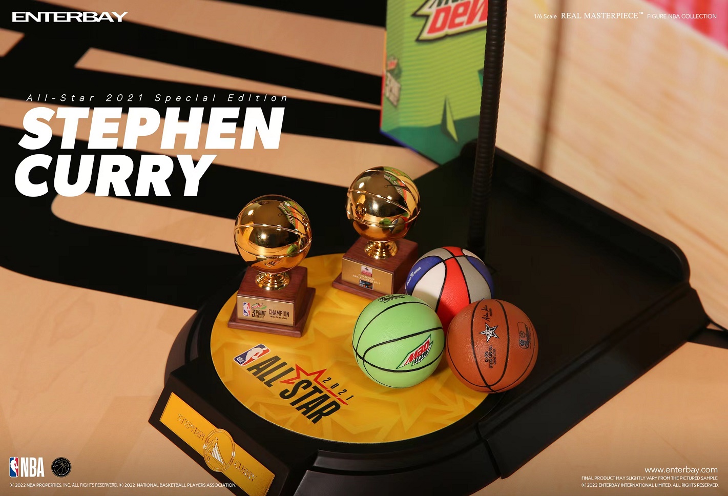 Stephen Curry All-Star 2021 Special Edition - Enterbay RM-1095 1/6th Scale Real Masterpiece NBA Collection -action_heroes_kaiju Sales Store Z1RiEU0Z1669722860