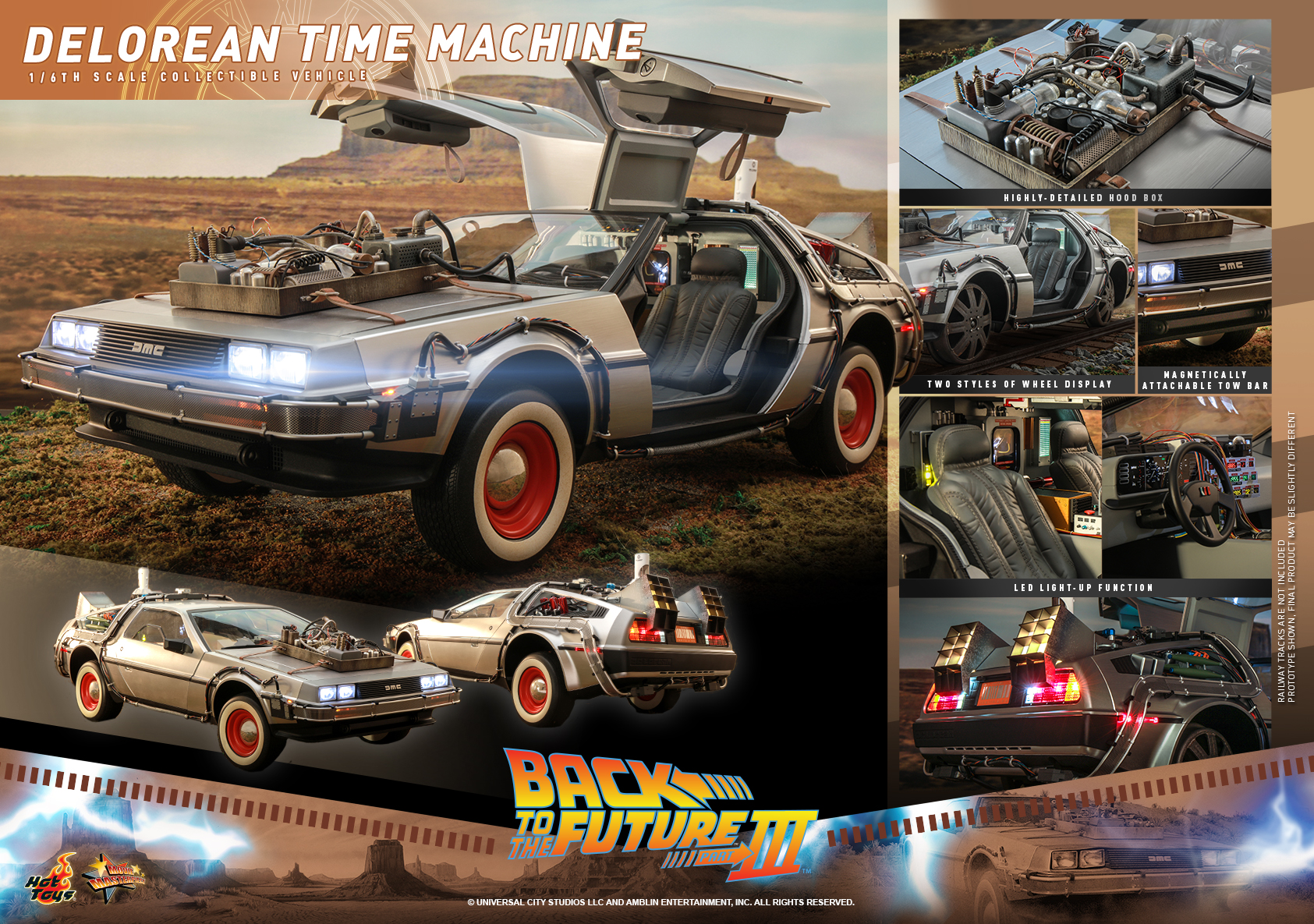 Hot Toys MMS738 Back to the Future III - 1/6th scale DeLorean Time