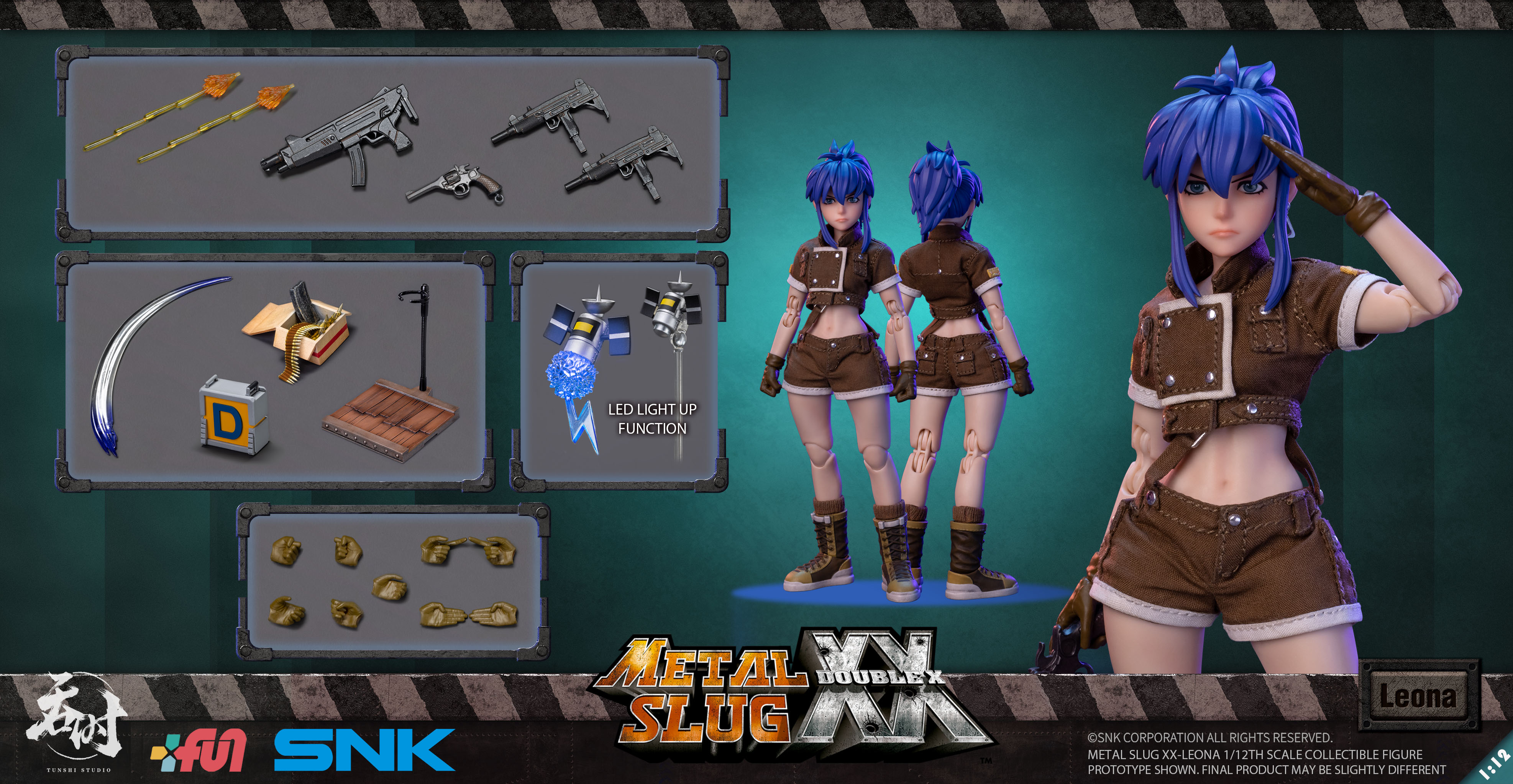 その他 TUNSHI STUDIO 1/12LEONA HEIDERN TS-012 Tunshi Studio 1/12 SNK Metal Slug XX Leona Heidern Figure
