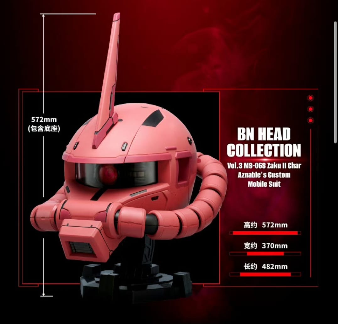 Bandai 1/1 BN Head Collection Vol.3 - MS-06S Zaku II Char