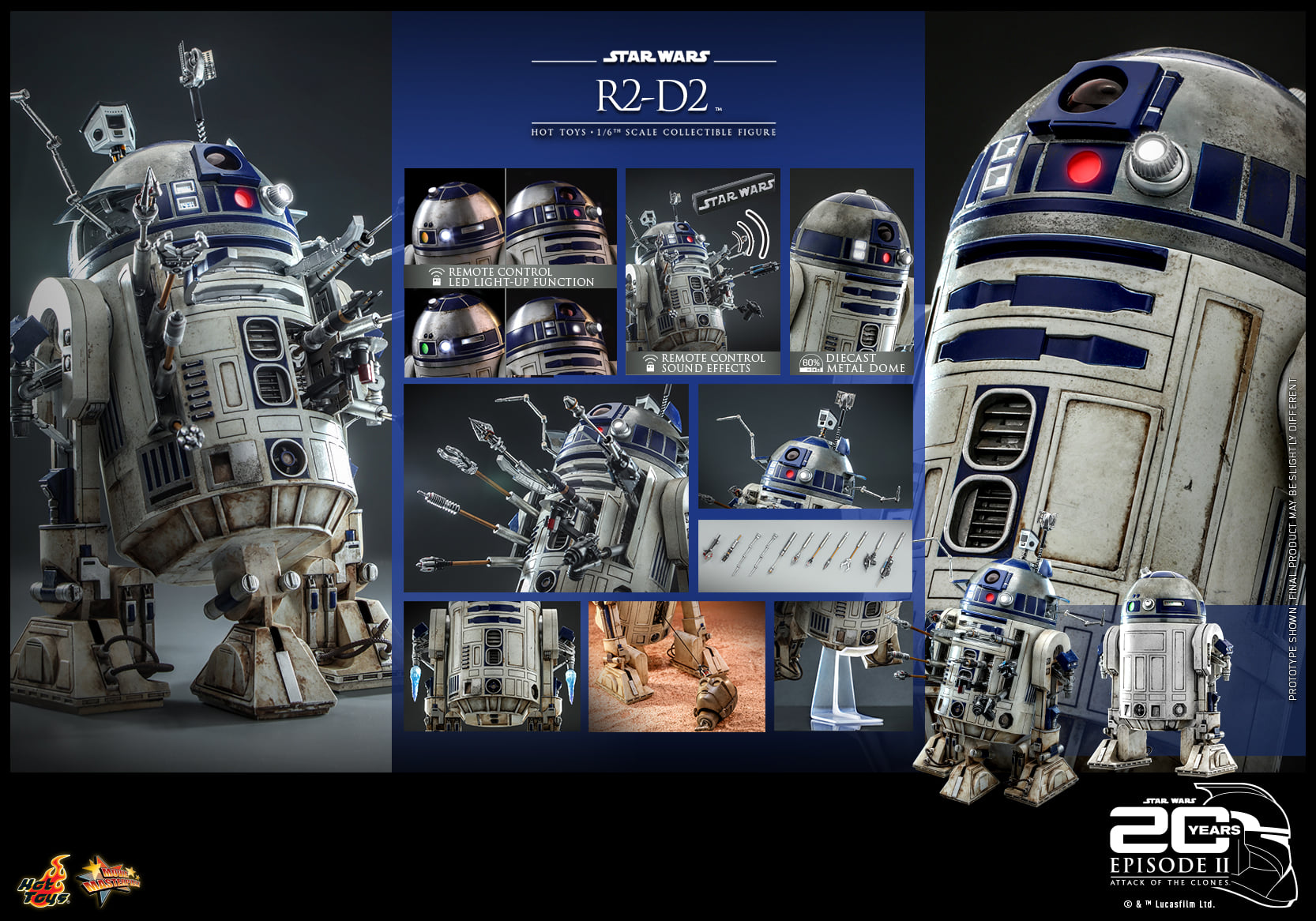 R2-D2 - Hot Toys MMS651 Star Wars Episode II Attack Of The Clones 1/6th Scale Collectible Figure -action_heroes_kaiju Sales Store U2J4eRtd1651751415