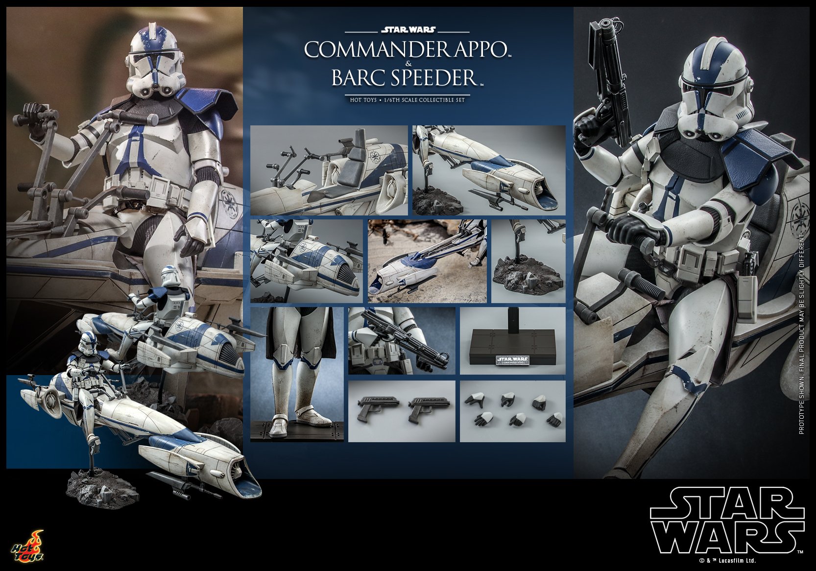 Commander Appo And BARC Speeder - Hot Toys TMS076 Star Wars The Clone Wars 1/6th Scale Collectible Set -action_heroes_kaiju Sales Store